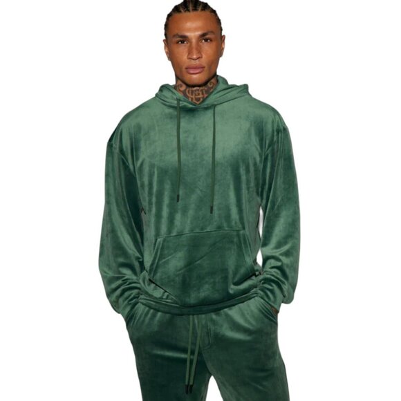 Mason Velour Pullover Hoodie Sweater Green Men's Size Medium - Picture 1 of 4